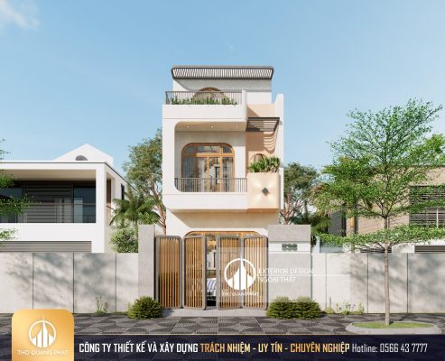 Mặt tiền nhà phố 2 tầng 1 tum 