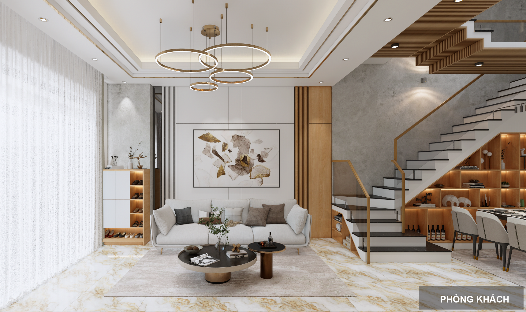 Phòng khách MẪU NHÀ DÀNH CHO GIA ĐÌNH