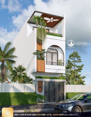 Mặt tiền nhà phố 3 tầng hiện đại