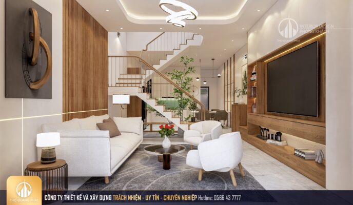 Thảm có màu sắc tương phản với sofa
