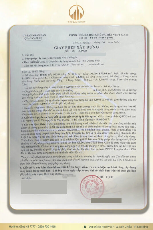 XIN PHÉP XÂY DỰNG ĐÀ NẴNG