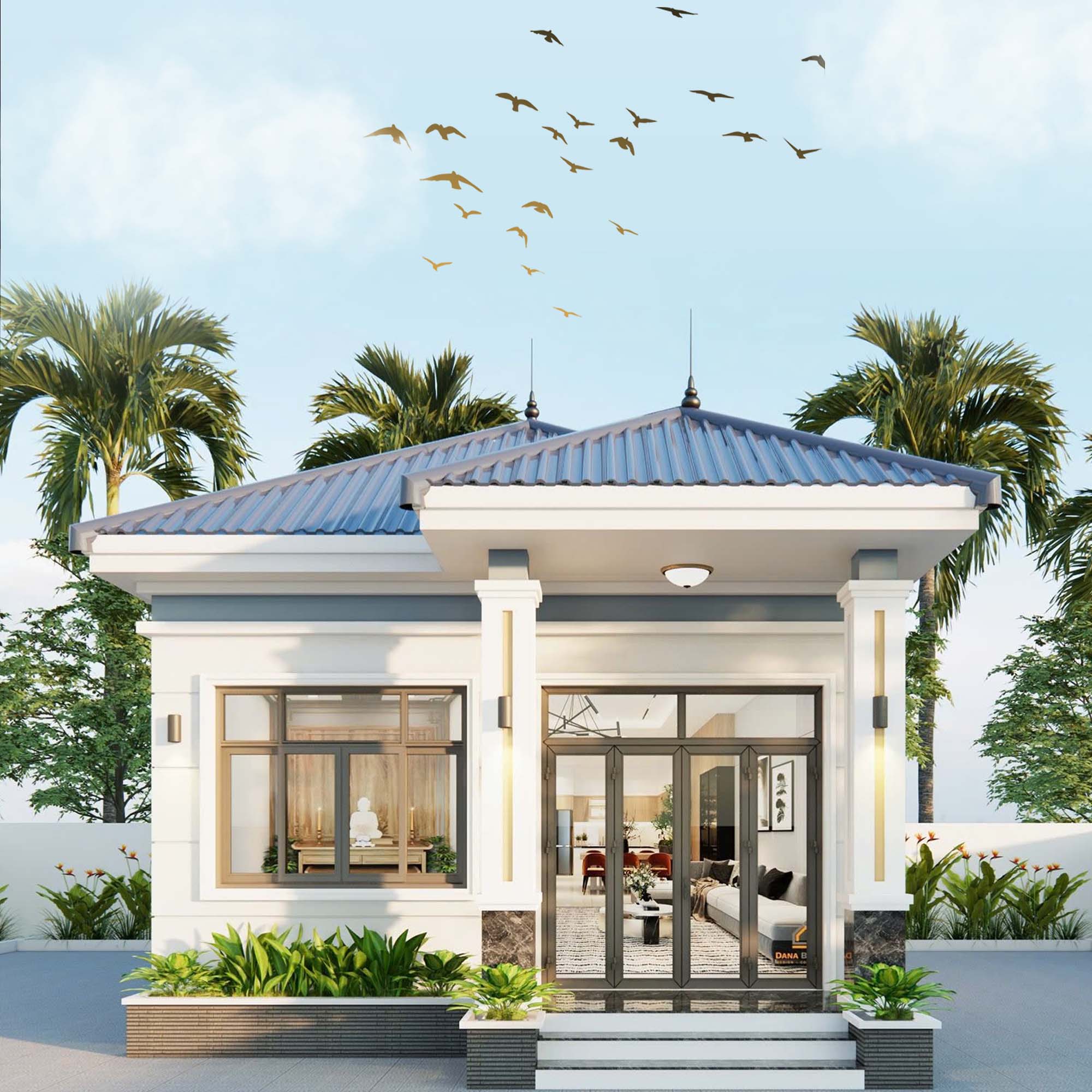 MẶT TIỀN NHÀ CẤP 4 MÁI NHẬT